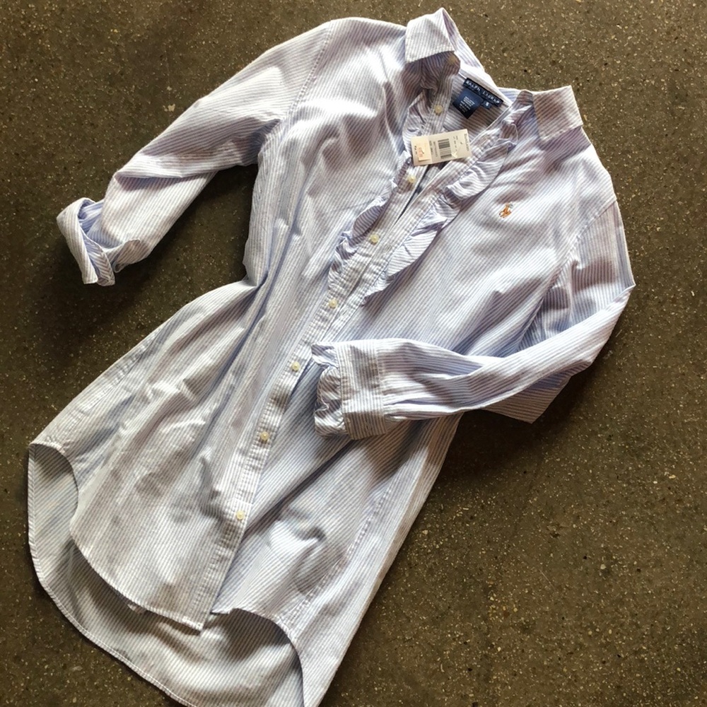 NEW RL light blue collared dress!